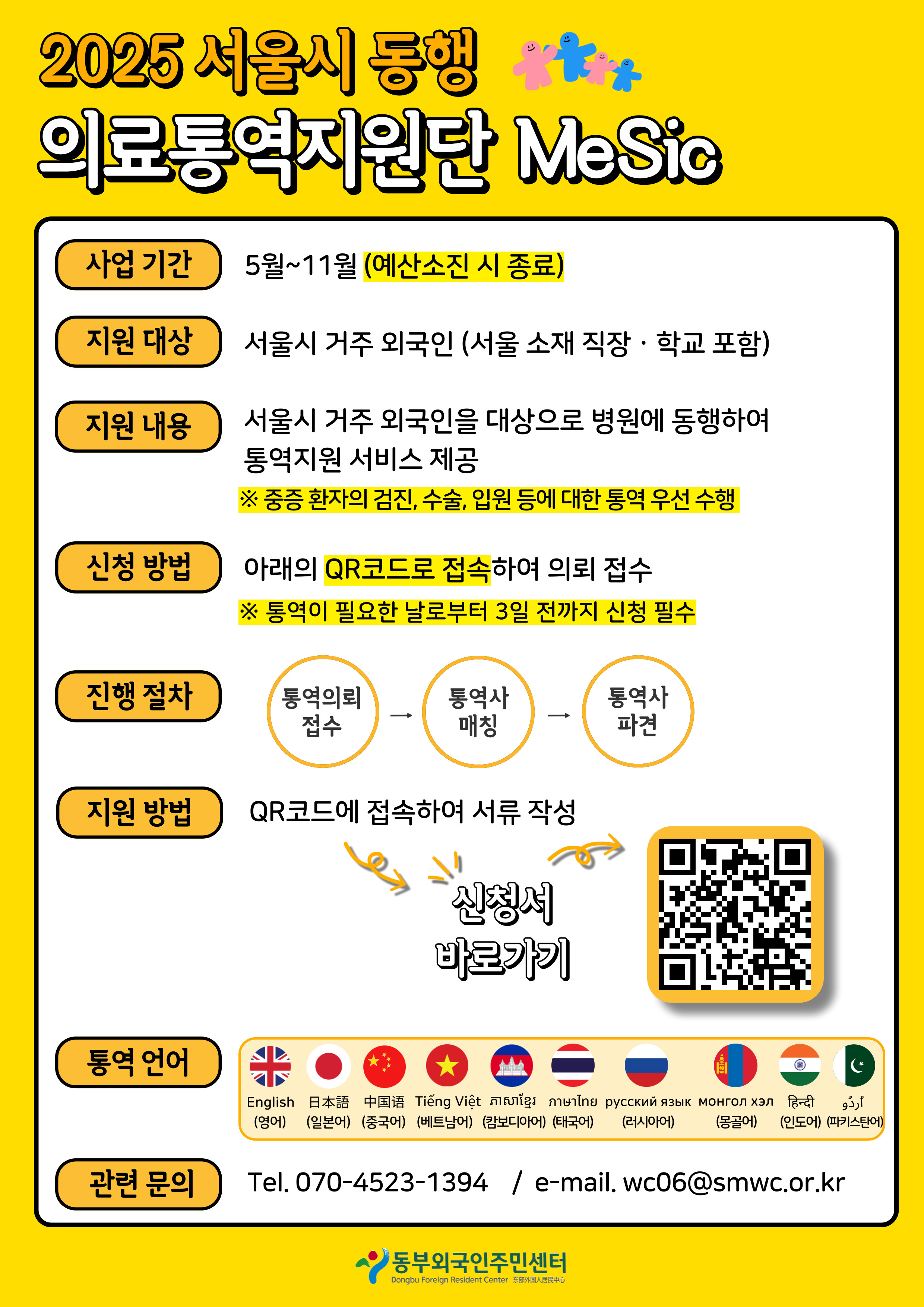 2025년 서울시 동행 의료통역지원단 사업 안내